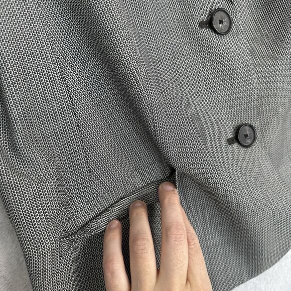 Talbots Petites Blazer Womens 12P Black White Wool Blend Career Office Business - Picture 5 of 16